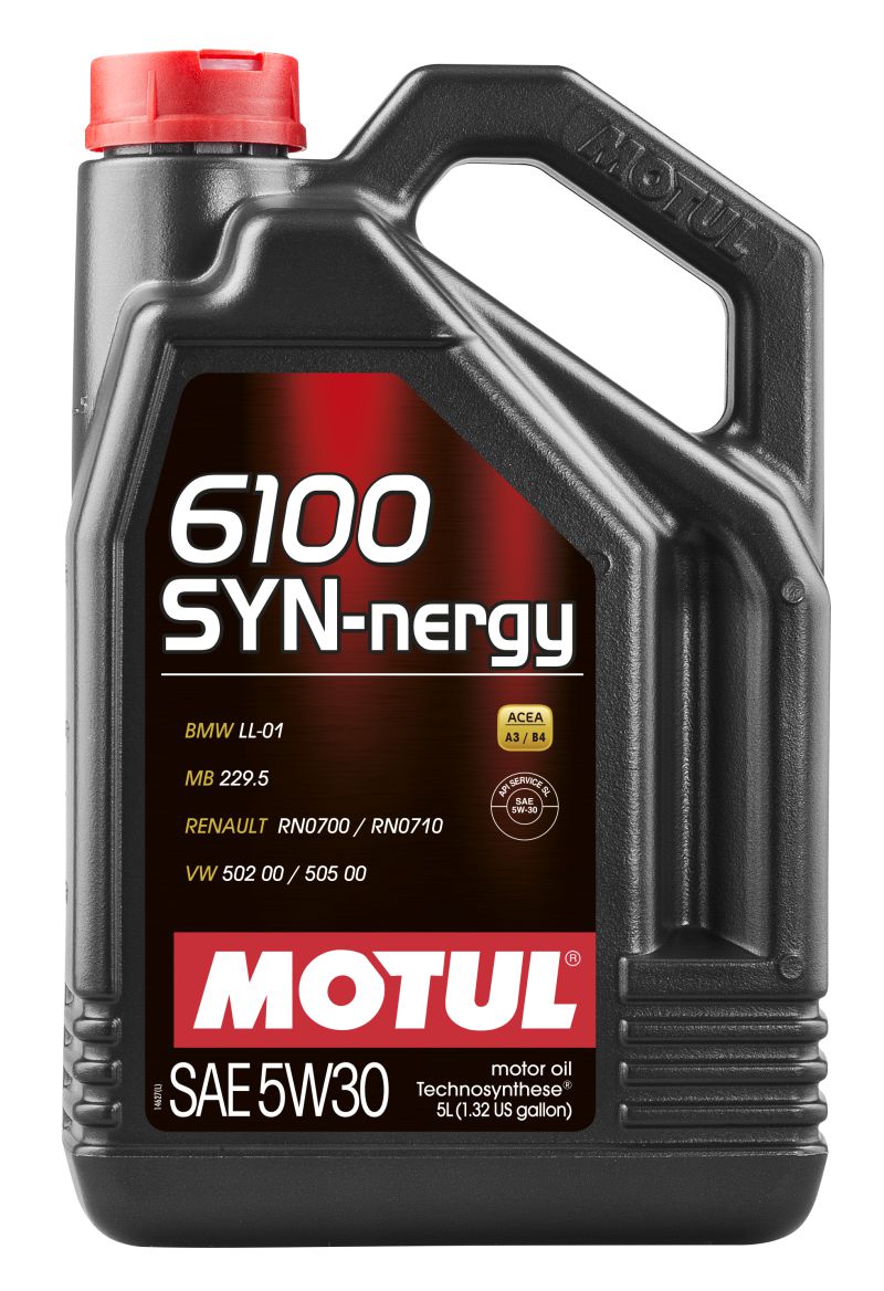 Motul 5L Technosynthese Engine Oil 6100 SYN-NERGY 5W30 - VW 502 00 505 00 - MB 229.5 - Case of 4