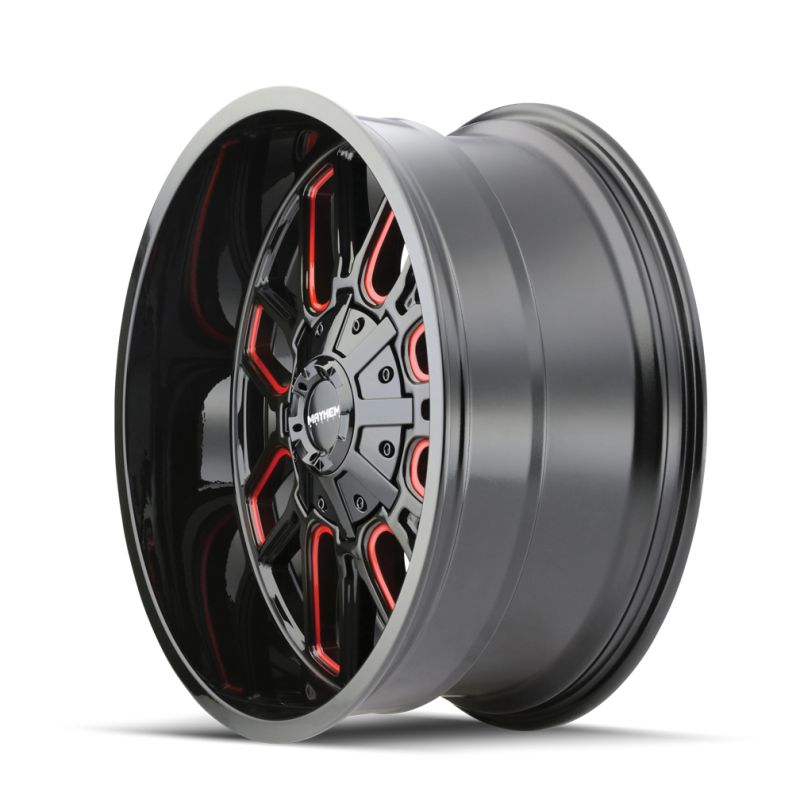 Mayhem 8107 Cogent 20x9 / 6x135 BP / 18mm Offset / 106mm Hub Black w/ Prism Red Wheel