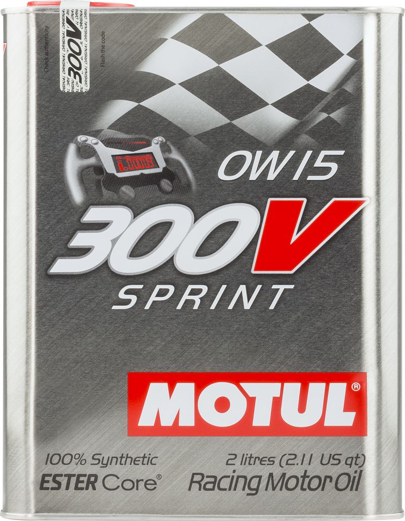 Motul 2L Synthetic-ester Racing Oil 300V SPRINT 0W15 - Case of 6