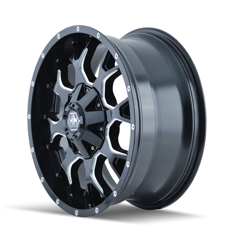 Mayhem 8015 Warrior 17x9 / 6x135 BP / 18mm Offset / 106mm Hub Black w/ Milled Spokes Wheel