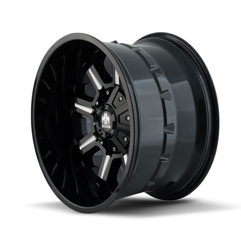 Mayhem 8105 Combat 20x10 / 5x127 BP / -19mm Offset / 87mm Hub Black w/ Milled Spokes Wheel