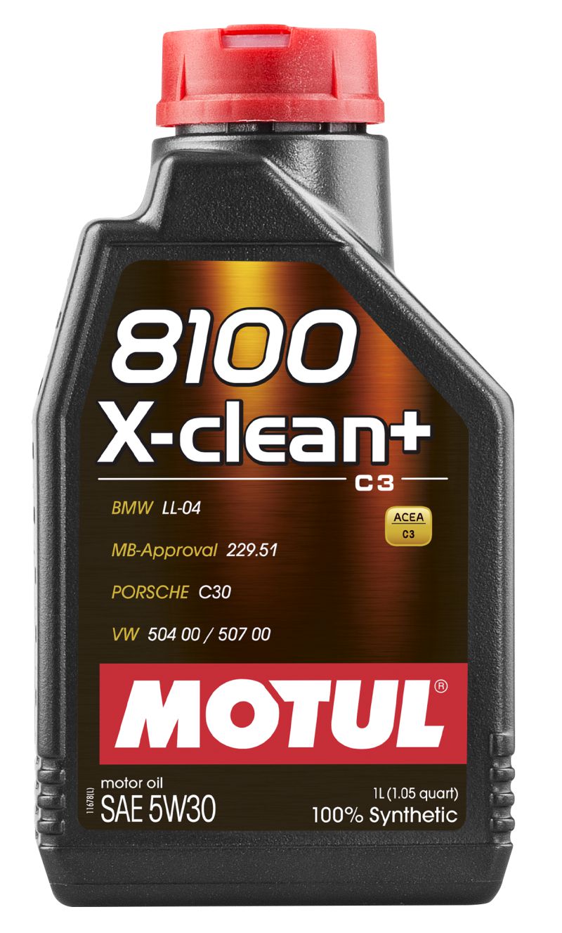 Motul 1L Synthetic Engine Oil 8100 5W30 X-CLEAN - LL04- MB 229.51- 504.00-507.00 - Case of 14