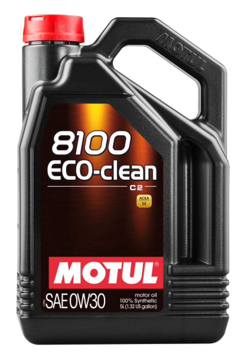 Motul 5L Synthetic Engine Oil 8100 0W30 4x5L ECO-CLEAN  ACEA C2 API SM ST.JLR 03.5007 - Case of 4