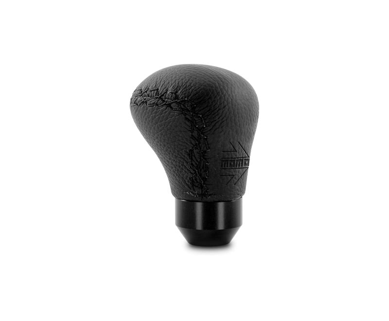 Momo Anatomico Shift Knob - Black Leather, Black Stitching