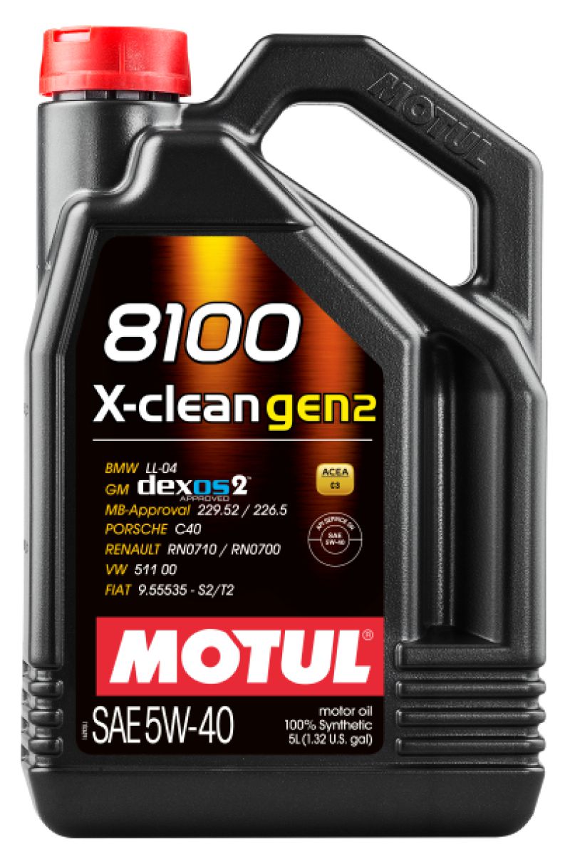Motul 5L Synthetic Engine Oil 8100 X-CLEAN Gen 2 5W40 - Case of 4