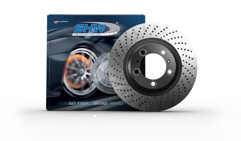 SHW 05-08 Porsche Boxster 2.7L Left Front Cross-Drilled Monobloc Brake Rotor
