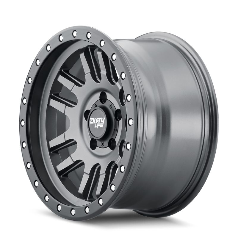 Dirty Life 9309 Canyon Pro 17x9/5x127 BP/-12mm Offset/71.5mm Hub Satin Graphite Wheel - Beadlock
