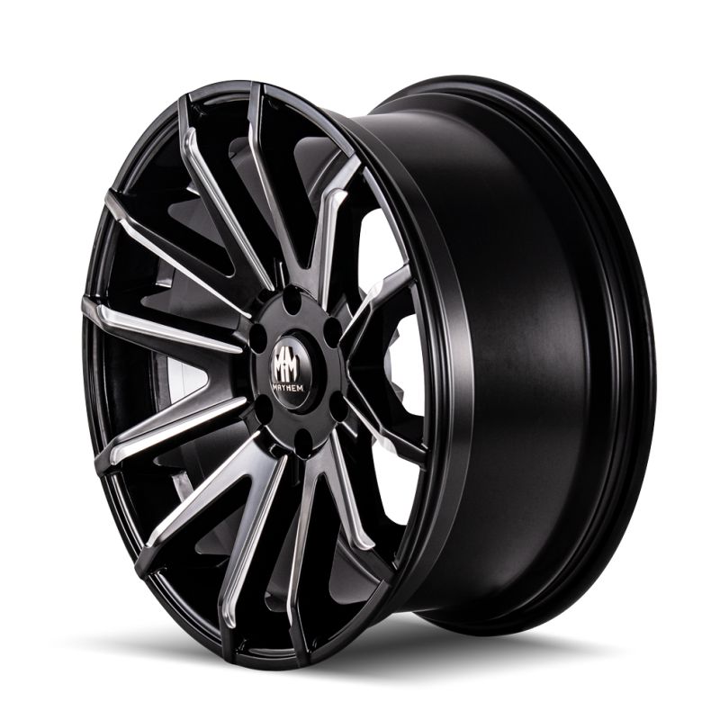 Mayhem 8109 Crossfire 20x9.5 / 6x139.7 BP / 10mm Offset / 106mm Hub Black w/ Milled Spokes Wheel
