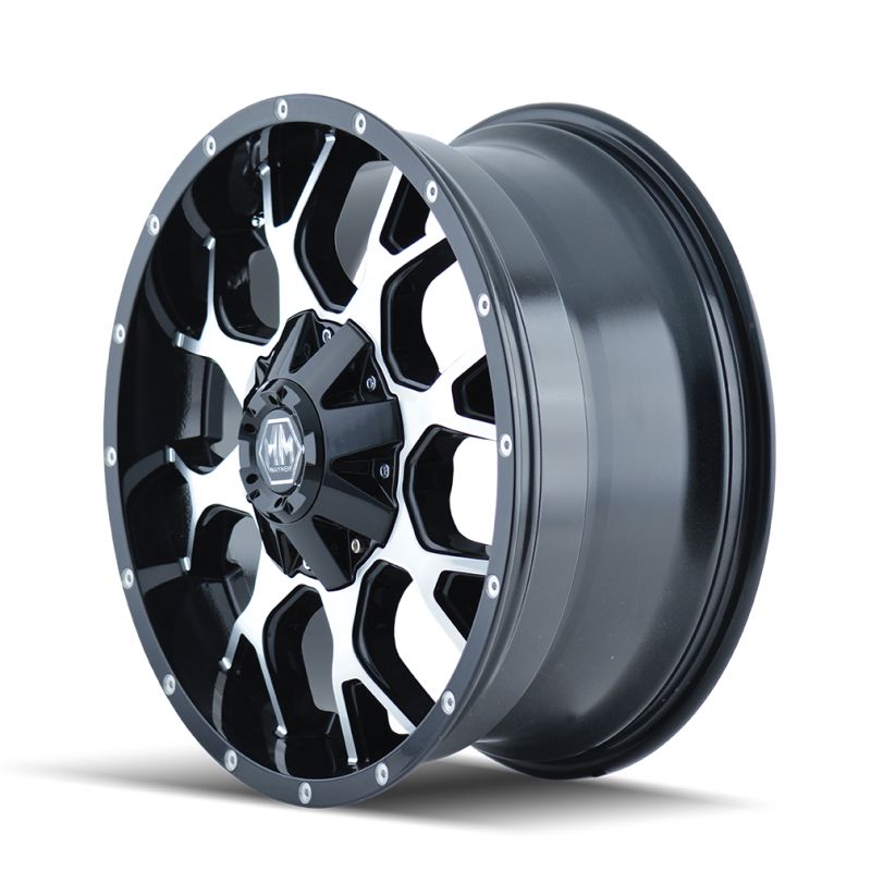 Mayhem 8015 Warrior 20x10 / 8x165.1 BP / -25mm Offset / 130.8mm Hub Black/Machined Face Wheel