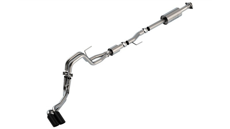 Borla F-150 2021 5.0L 4DR CC SB EC STB LARIAT/KR/PLTM/LTD 3/2.25 DSE Cat-Back S-Type Black CHR Tips