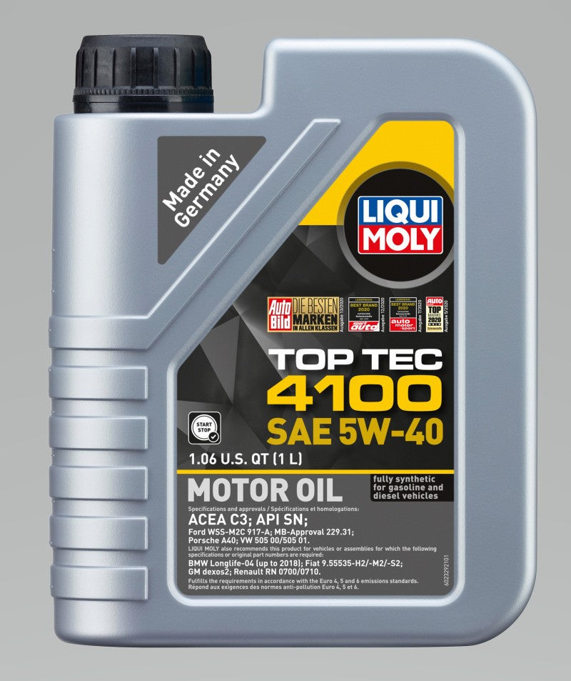 LIQUI MOLY 1L Top Tec 4100 Motor Oil 5W40 - Case of 6