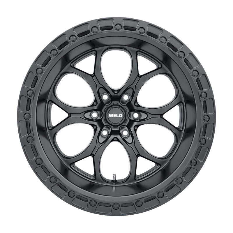 Weld W108 20X9 Ledge 6X139.7 ET20 BS5.75 Satin Black / Black Ring 106.1