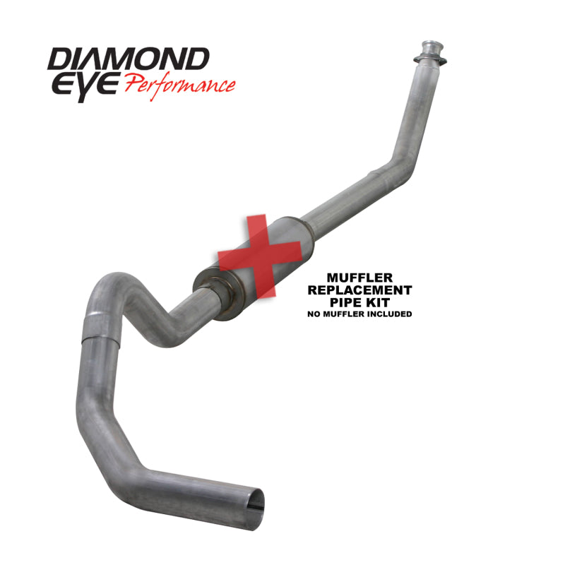 Diamond Eye KIT 4in TB MFLR RPLCMENT PIPE SGL AL: 94-02 DODGE CUMMINS 5.9L