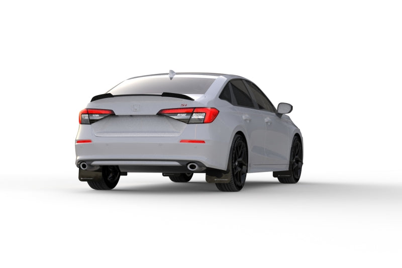 Rally Armor 2022 Honda Civic (Incl. Si/Sport/Touring) UR Black Mud Flap w/ White Logo