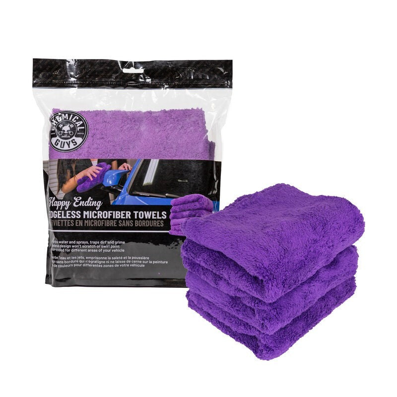 Chemical Guys Ultra Edgeless Microfiber Towel - 16in x 16in - Blue - 3 Pack - Case of 16