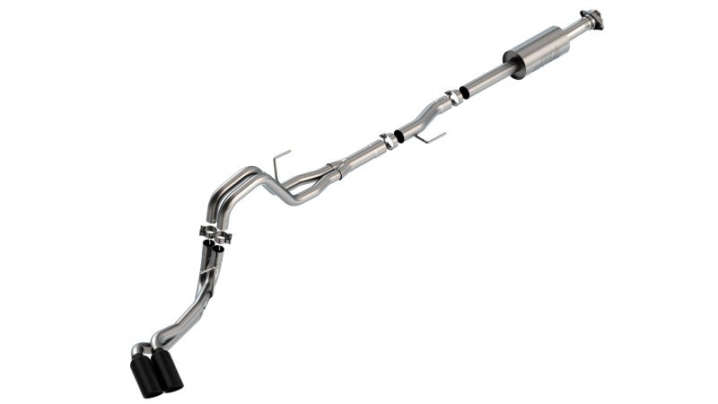 Borla F-150 2021 2.7L/3.5L 4DR CC SB EC STB LAR/KINGR/PLNM/LTD 3/2.25 DSE CB S-Type BLK CHR Tips
