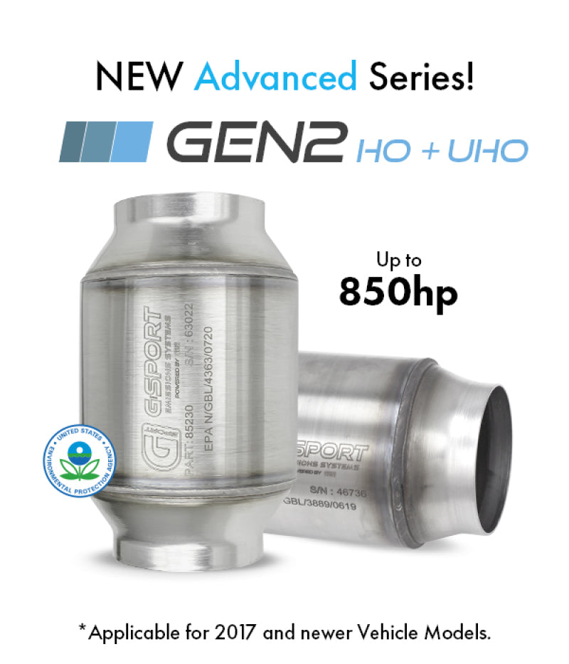 GESI G-Sport 6PK 400 CPSI EPA Approved 3in Inlet/Outlet GEN2 High Output Catalytic Conv Assembly