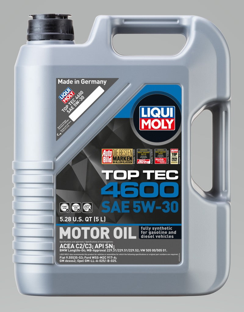 LIQUI MOLY 5L Top Tec 4600 Motor Oil 5W30 - Case of 4