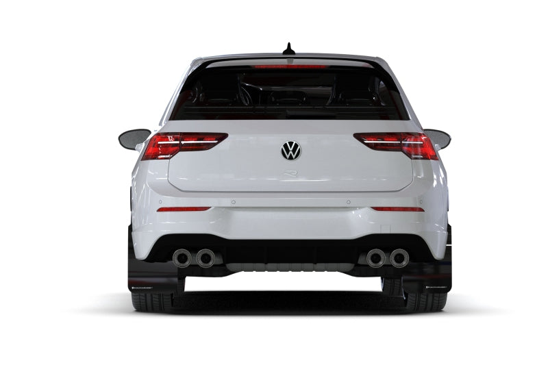 Rally Armor MK8 Volkswagen Golf GTI/R UR Black Mud Flap w/ White Logo