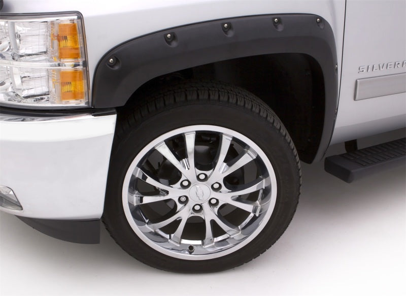 Lund 19-21 GM Silverado/Sierra RX-Flat Textured Elite Series Fender Flares w/Black Bolts - Black 4pc